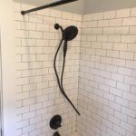 bathroom remodel subway tile shower fixture